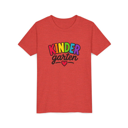 Kindergarten Rainbow Youth Tee — 'Kindergarten' Colorful Back-to-School Shirt