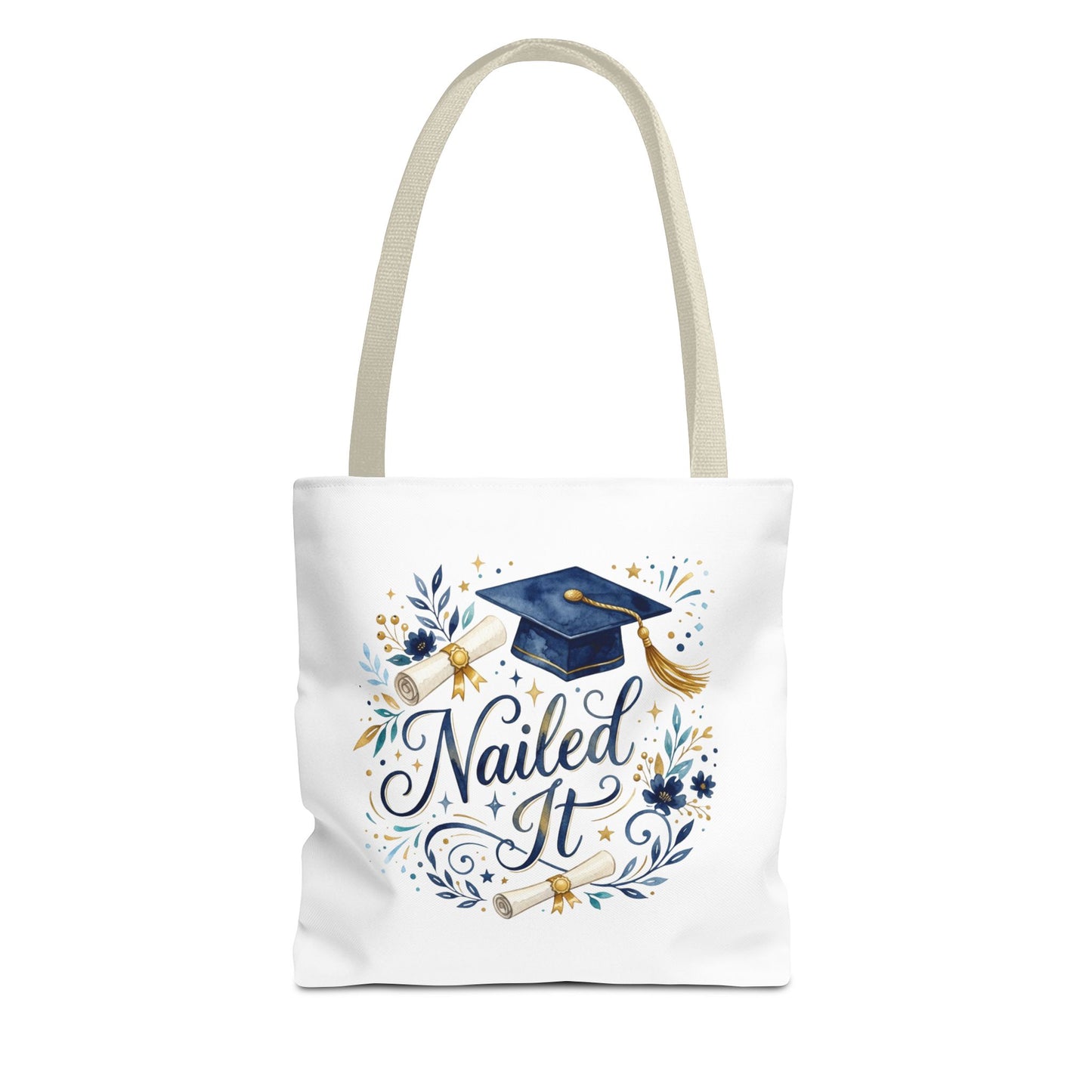 Graduation Tote Bag "Nailed It" – Cap & Diploma Celebration Tote