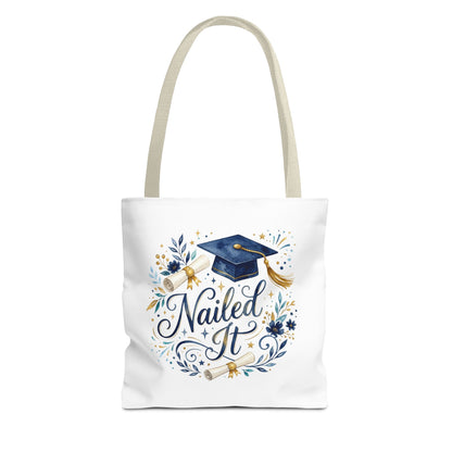 Graduation Tote Bag "Nailed It" – Cap & Diploma Celebration Tote