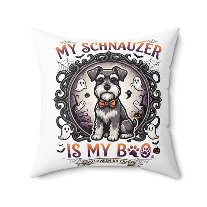 My Schnauzer Is My Boo Halloween Pillow - Cute Dog Decorative Throw Pillow