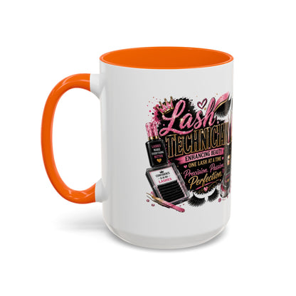 Lash Technician Coffee Mug – 'Enhancing Beauty One Lash at a Time' Accent Mug