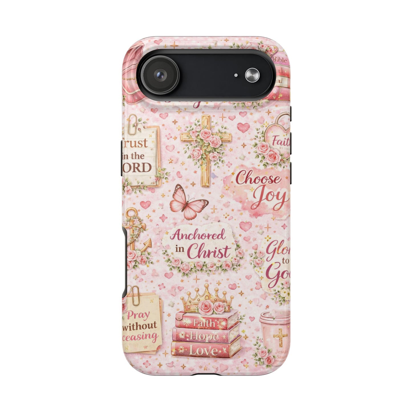 Anchored In Christ Phone Case | Christian floral iPhone Case