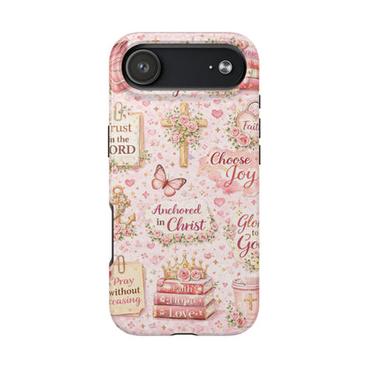 Anchored In Christ Phone Case | Christian floral iPhone Case
