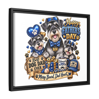 Happy Father's Day Schnauzer Canvas – Best Dog Dad Ever Framed Wall Art