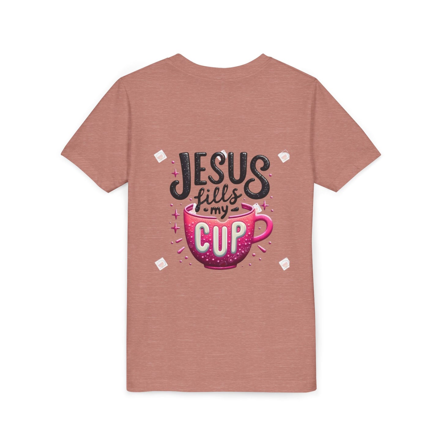 Jesus Fills My Cup Youth Tee — Christian Faith Kids Shirt