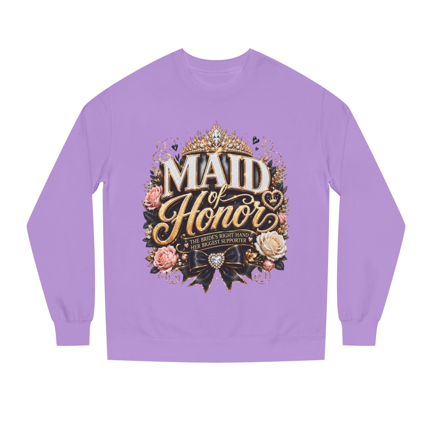 Maid of Honor Sweatshirt - Floral Crown Bridal Party Crewneck