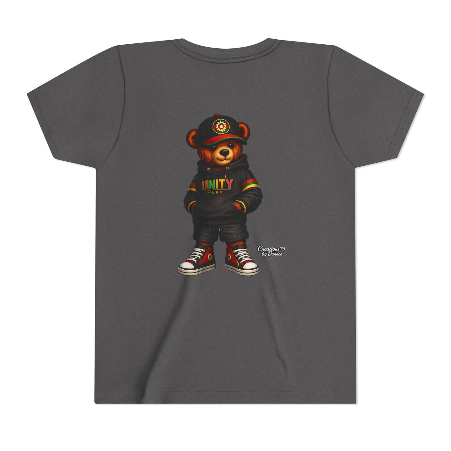 Youth T‑Shirt — Cool Bear Graphic Tee with 'UNITY' Hoodie Design