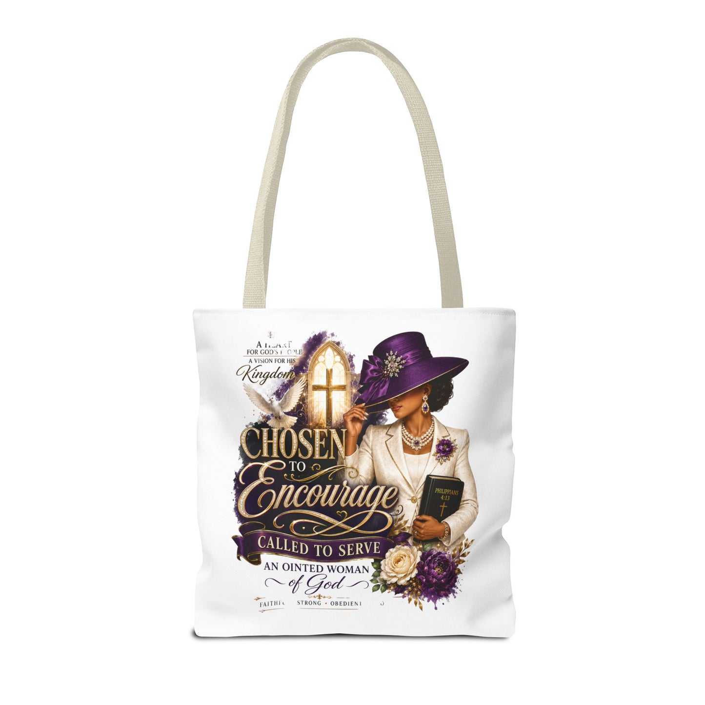 Christian Encourager Tote Bag — "Chosen to Encourage" Design