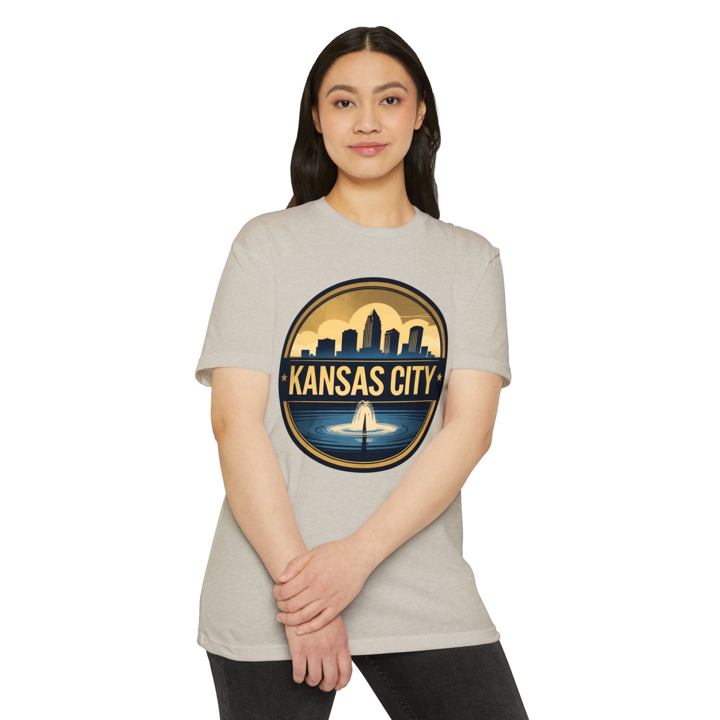 Kansas City Skyline T-Shirt — Retro Fountain Cityscape Tee