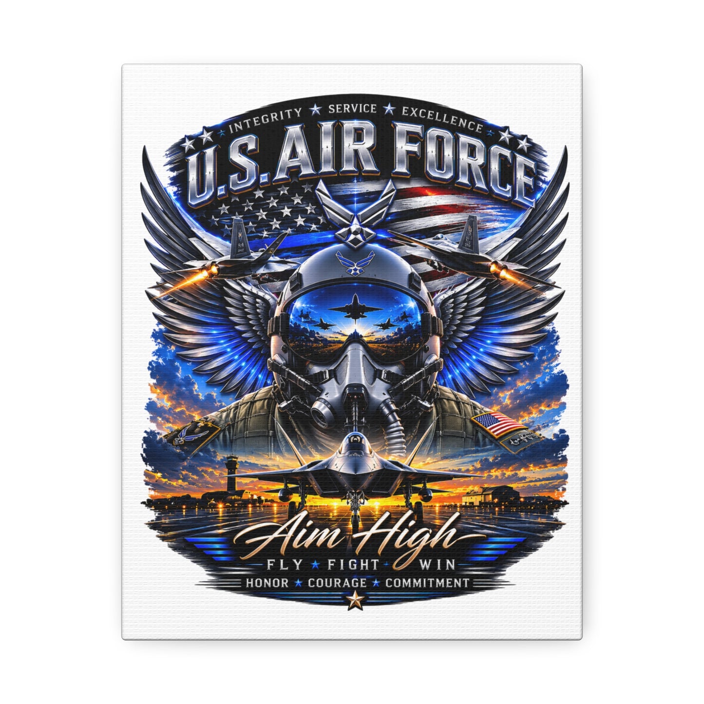 U.S. Air Force 'Aim High' Stretched Canvas - Military Aviation Wall Art
