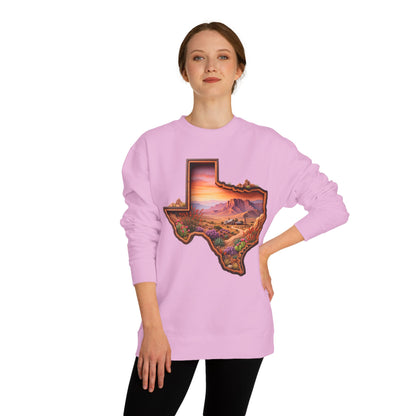 Texas Sunset Crewneck Sweatshirt — Scenic Lone Star State Landscape