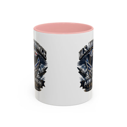 U.S. Air Force Accent Coffee Mug — Aim High Eagle Design (11/15 oz)