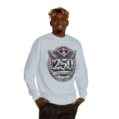 250th USA Anniversary Sweatshirt — Eagle Emblem 1776–2026 Commemorative Crewneck