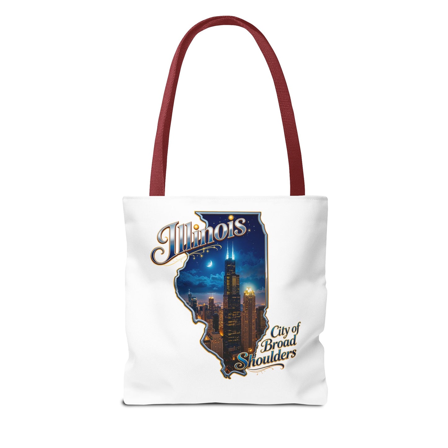 Illinois Skyline Tote Bag — "City of Broad Shoulders" Chicago Night Design