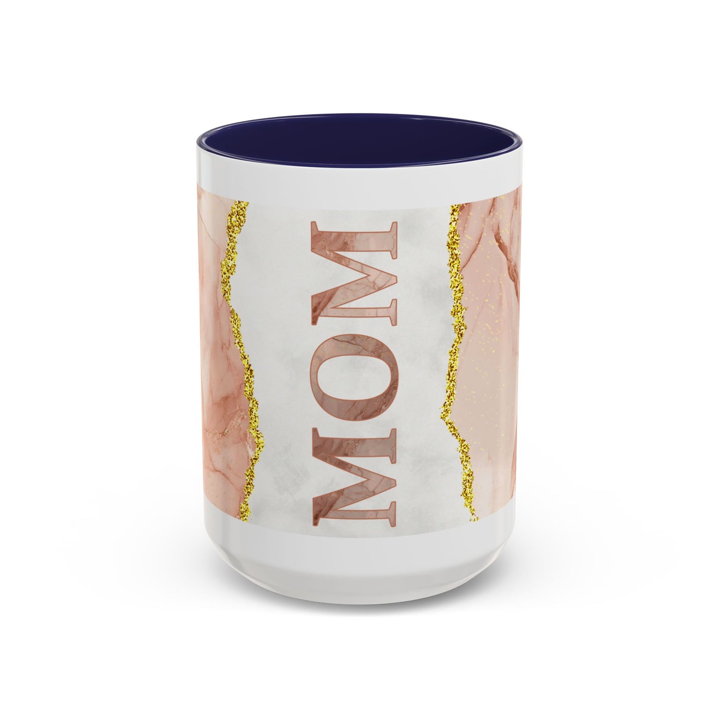 Mom Marble Accent Coffee Mug — Rose Gold & Gold Vein 11/15oz Gift