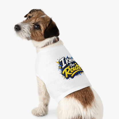 Pet Tank — "I Know The Route" Dog Tank Top, Travel-Ready Graphic Pet Tee