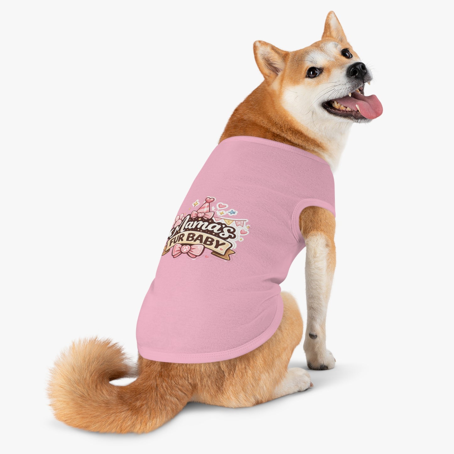 Mama's Fur Baby Pet Tank Top — Cute Paw & Bow Dog Shirt