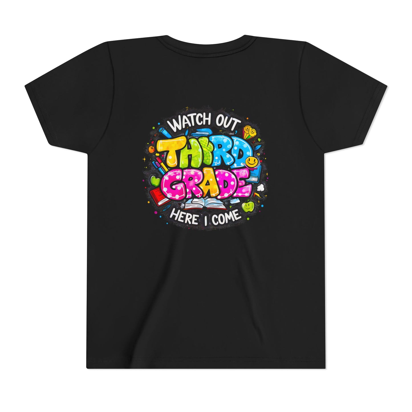 Third Grade Kids T‑Shirt — "Watch Out Third Grade Here I Come" Back-to-School Tee