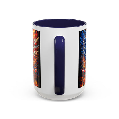 Patriotic Eagle Coffee Mug — American Flag Bald Eagle Accent Mug (11/15oz)