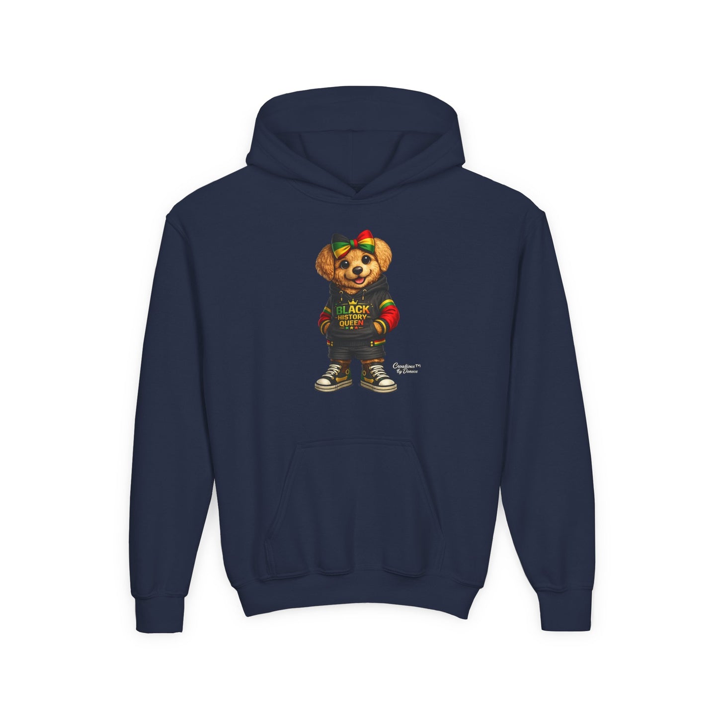 Youth Hoodie — Rasta Bear "Black History Greatness" Kids Pullover