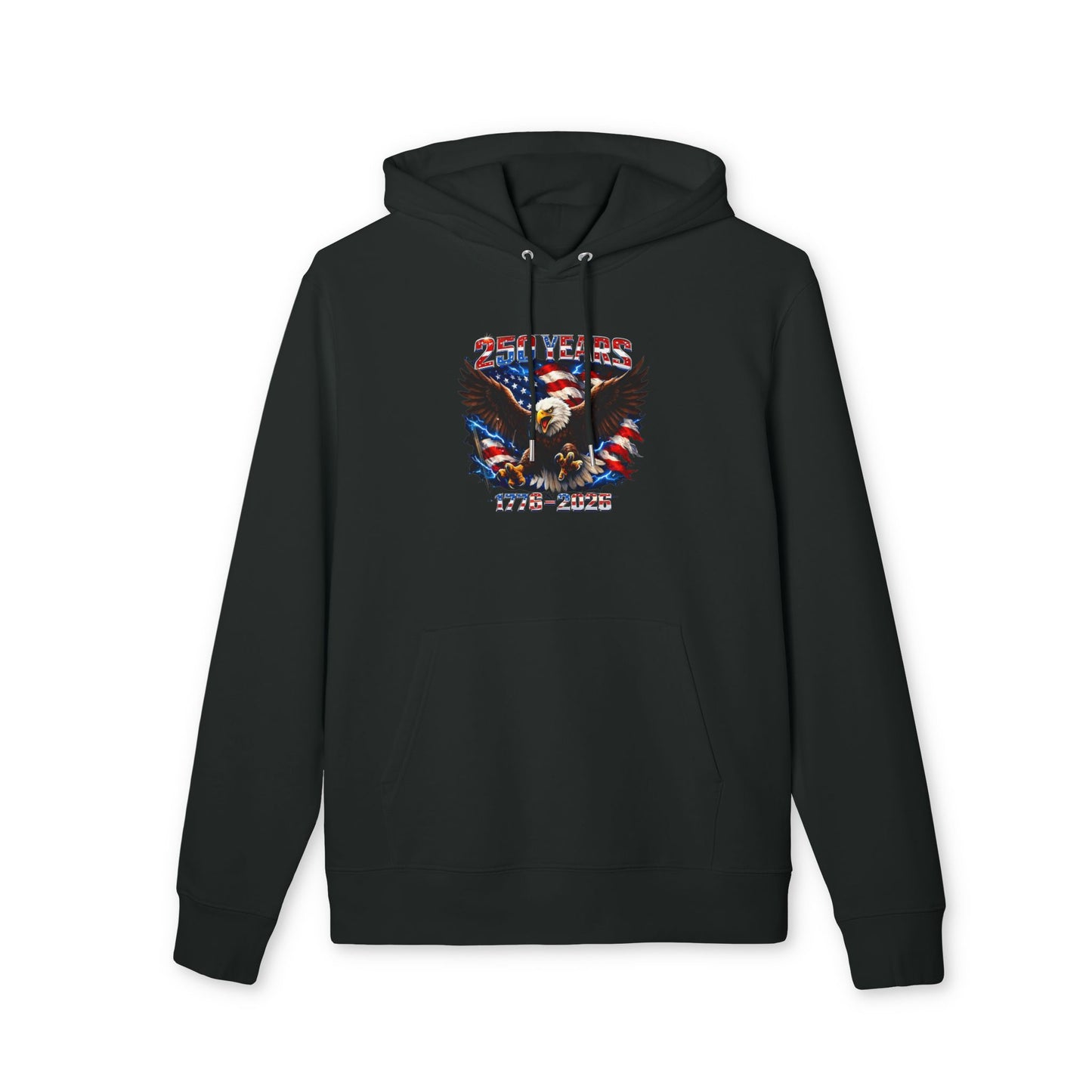 Patriotic Eagle Hoodie — '250 Years 1776–2026' American Flag Design