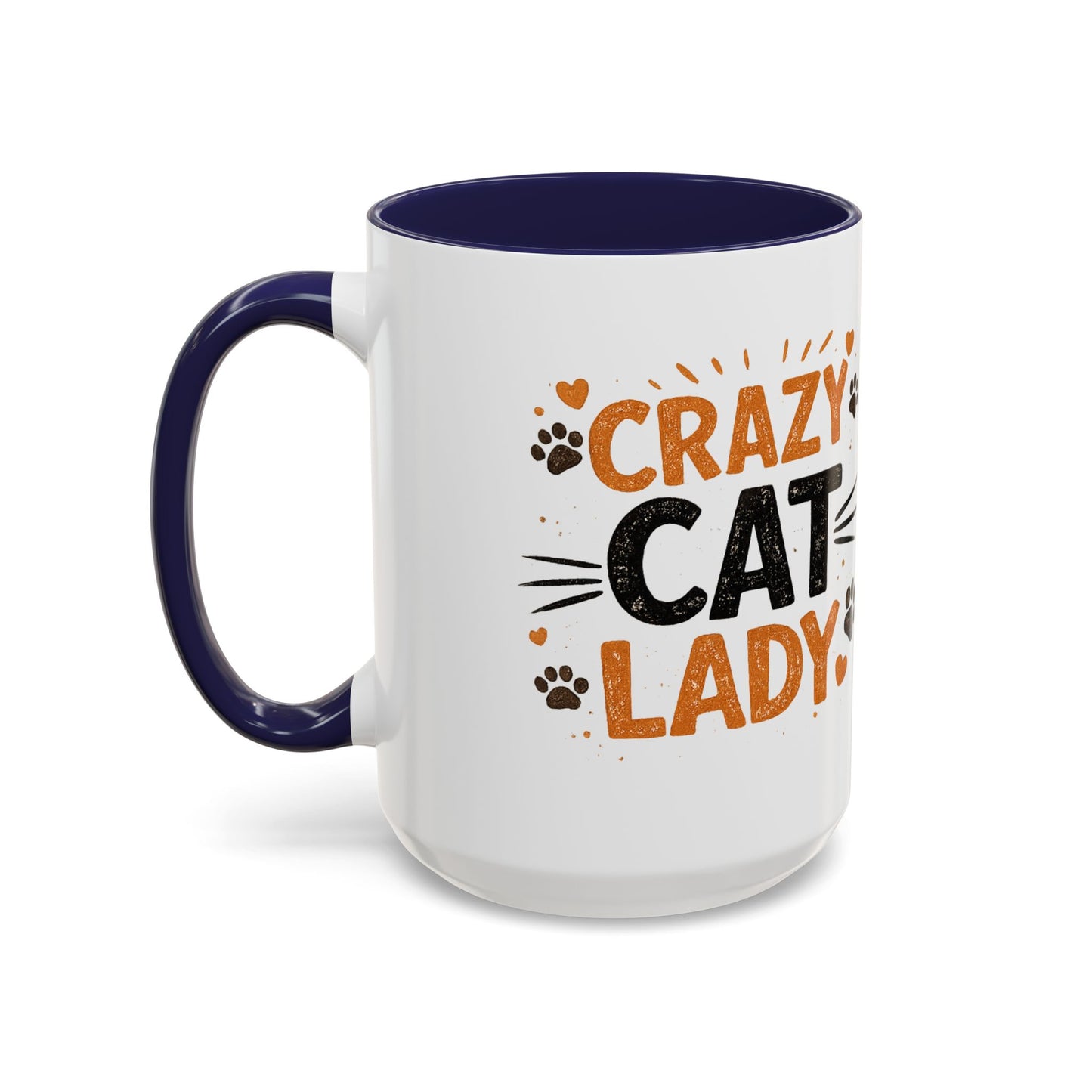 Cat Mug — "Crazy Cat Lady" Cute Kitten Accent Coffee Mug (11/15 oz)