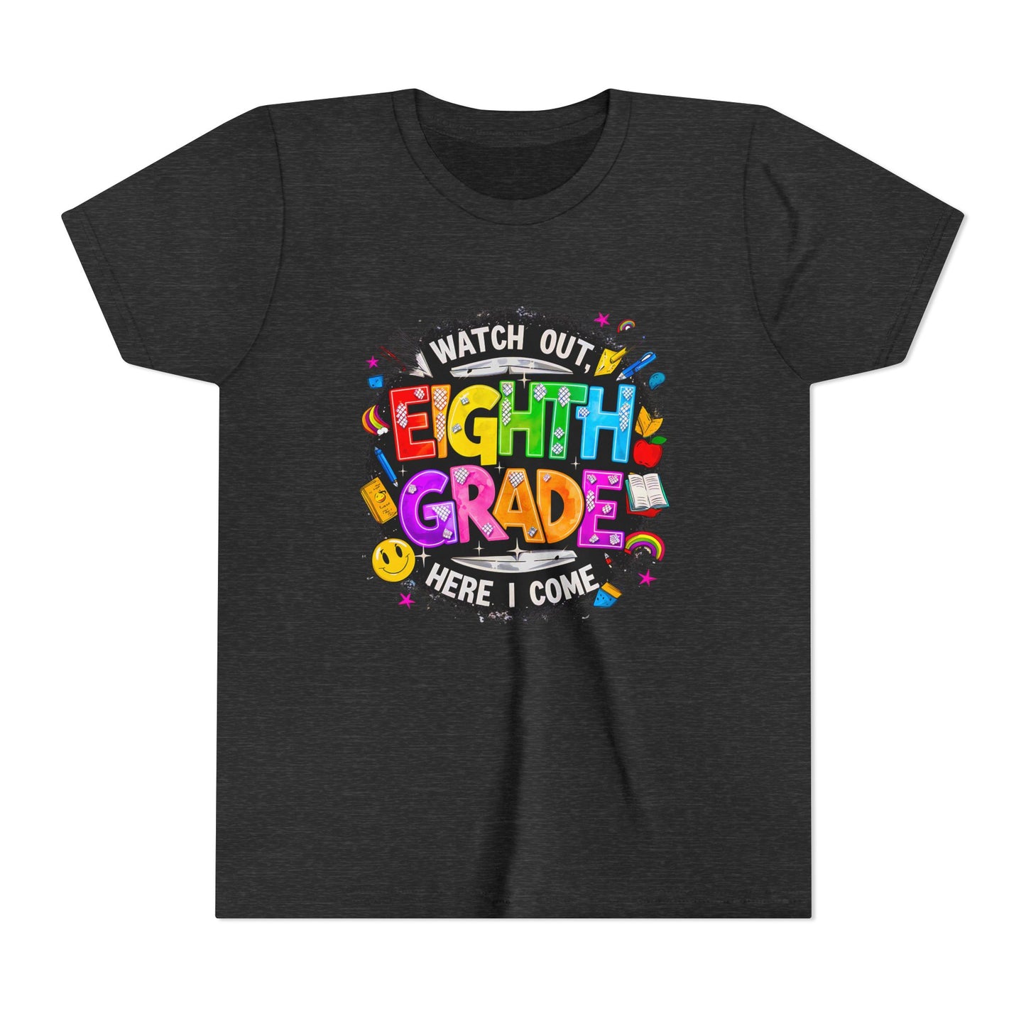 Eighth Grade Kids T‑Shirt — "Watch Out, Eighth Grade Here I Come" Back-to-School Tee