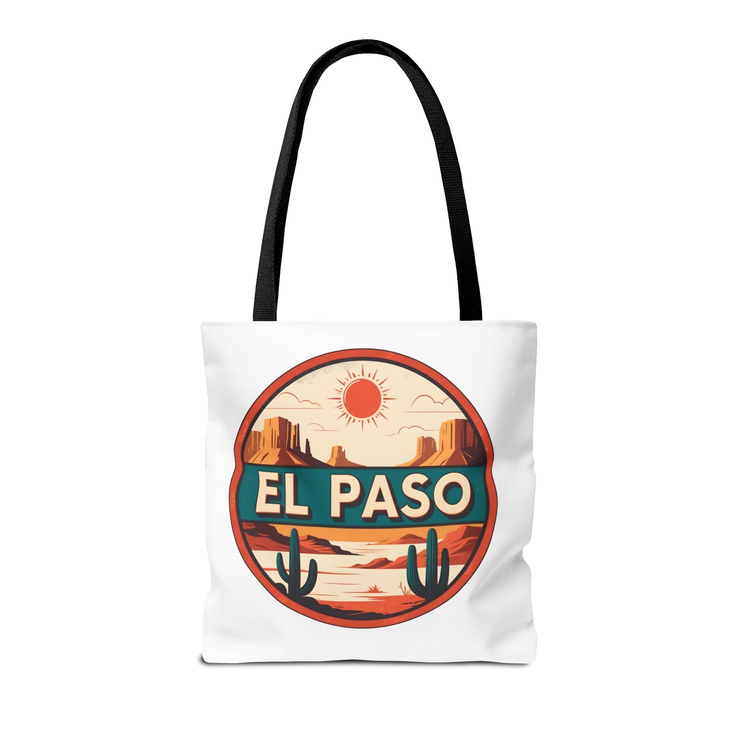 El Paso Desert Sunset Tote Bag — Vintage Southwestern Travel Canvas Tote