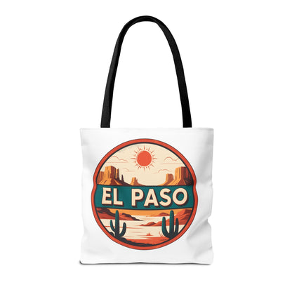 El Paso Desert Sunset Tote Bag — Vintage Southwestern Travel Canvas Tote