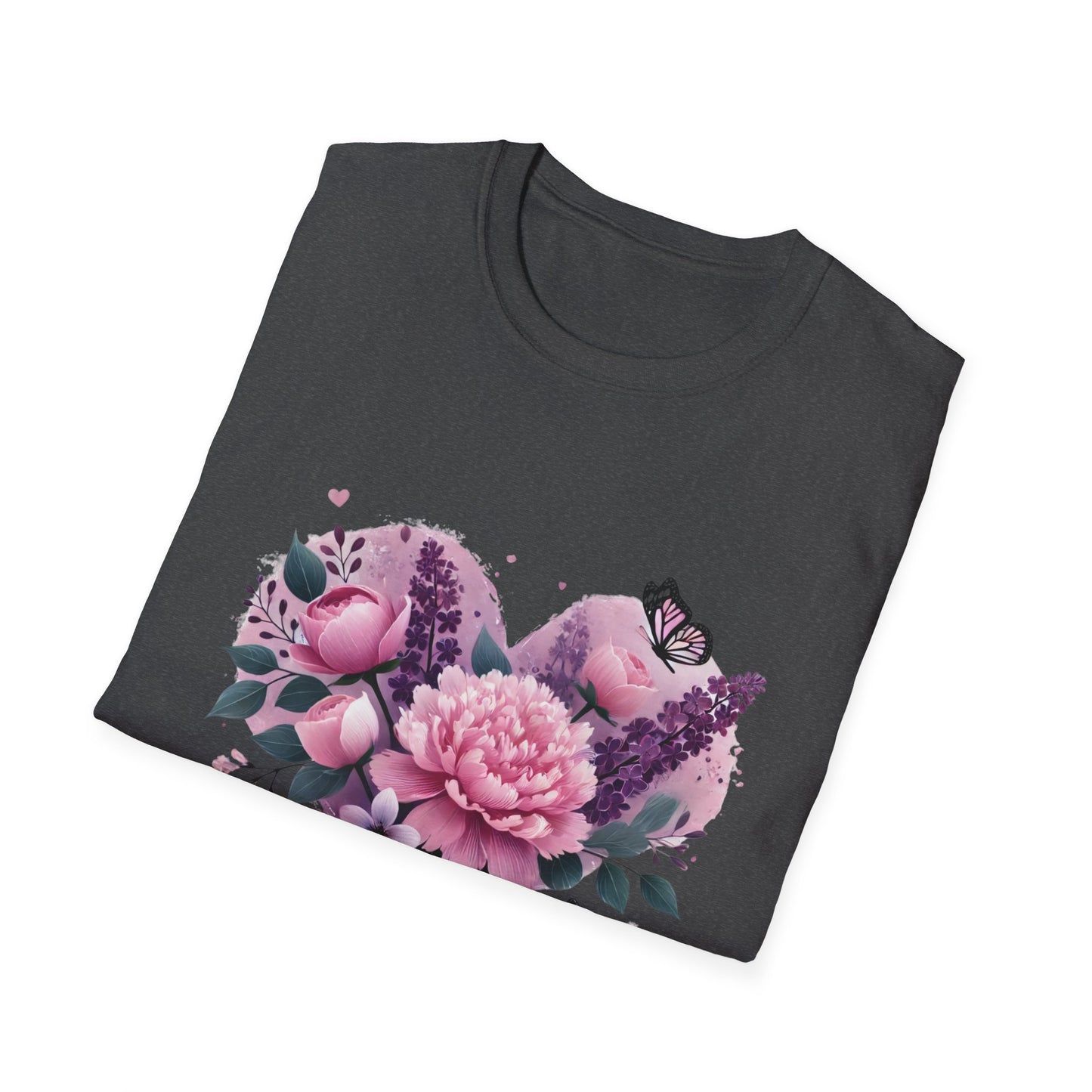 Mother's Day Floral T-Shirt — "Mother's Day I Love You" Heart Bouquet