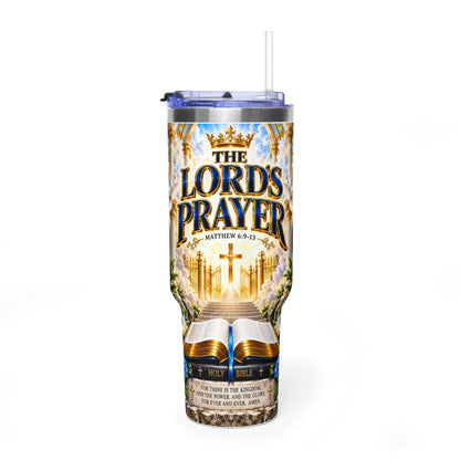 The Lord's Prayer 40oz Vacuum Tumbler — Christian Scripture Travel Mug