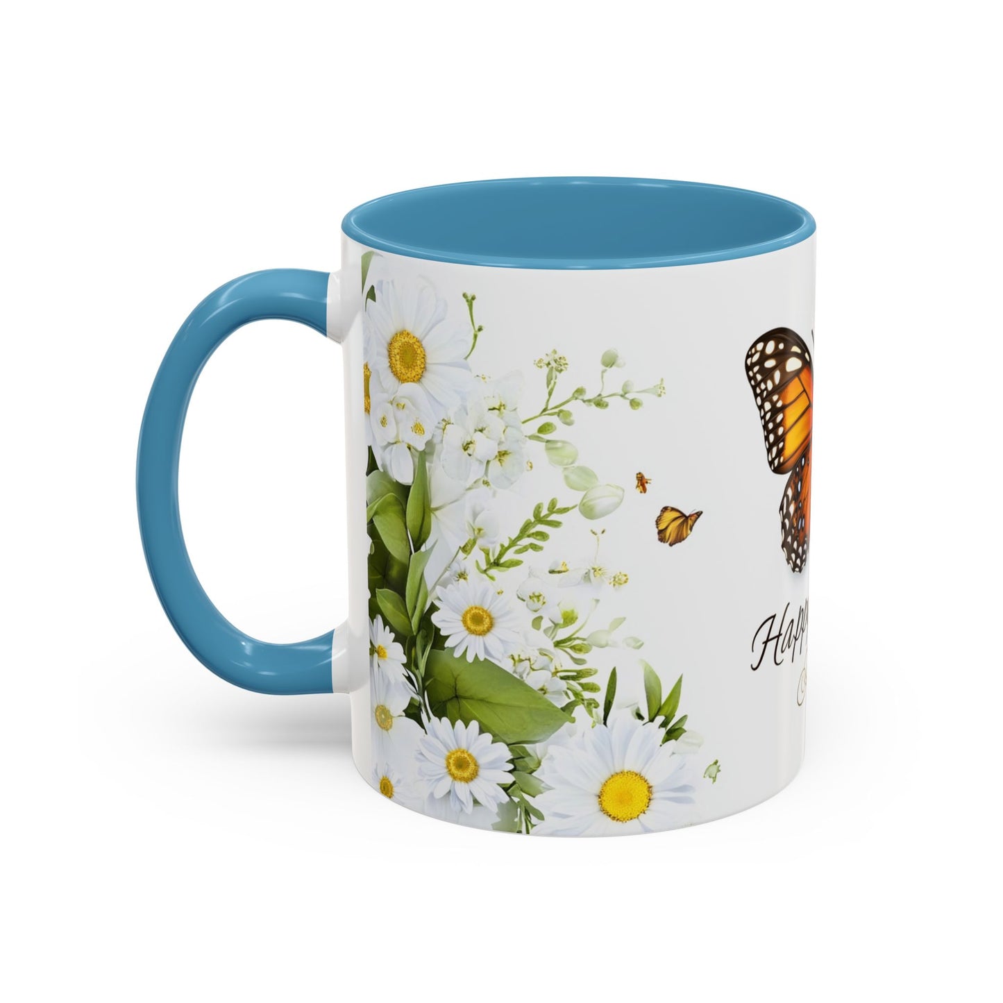 Mother's Day Butterfly Coffee Mug – 'Happy Mother's Day' Floral Accent Mug