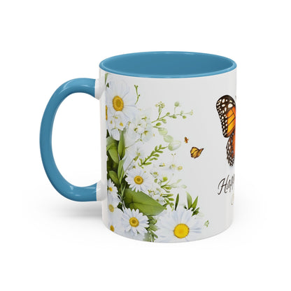 Mother's Day Butterfly Coffee Mug – 'Happy Mother's Day' Floral Accent Mug