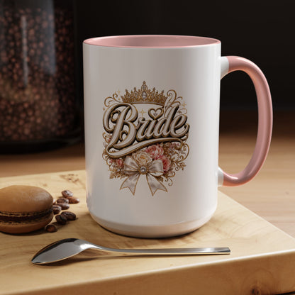 Bride Accent Coffee Mug — Floral Crown Bridal Gift (11/15oz)