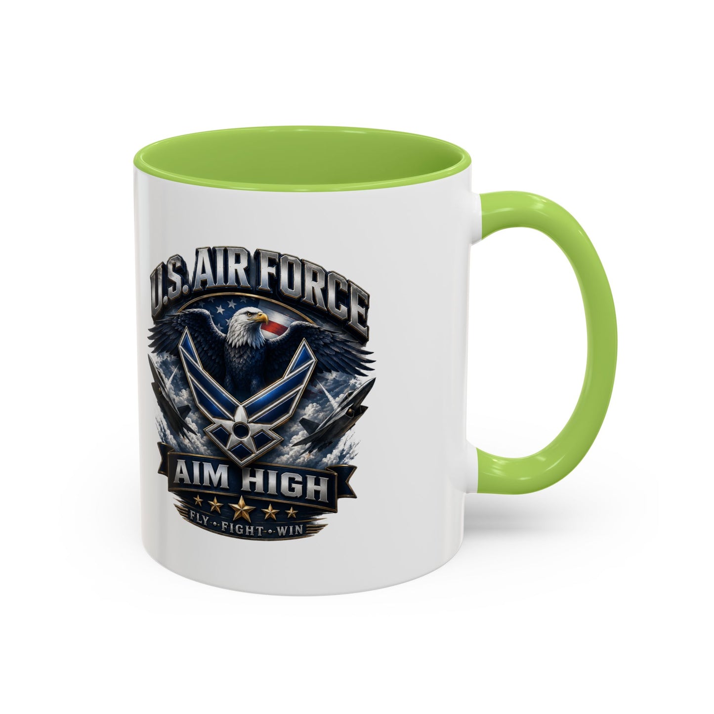 U.S. Air Force Accent Coffee Mug — Aim High Eagle Design (11/15 oz)