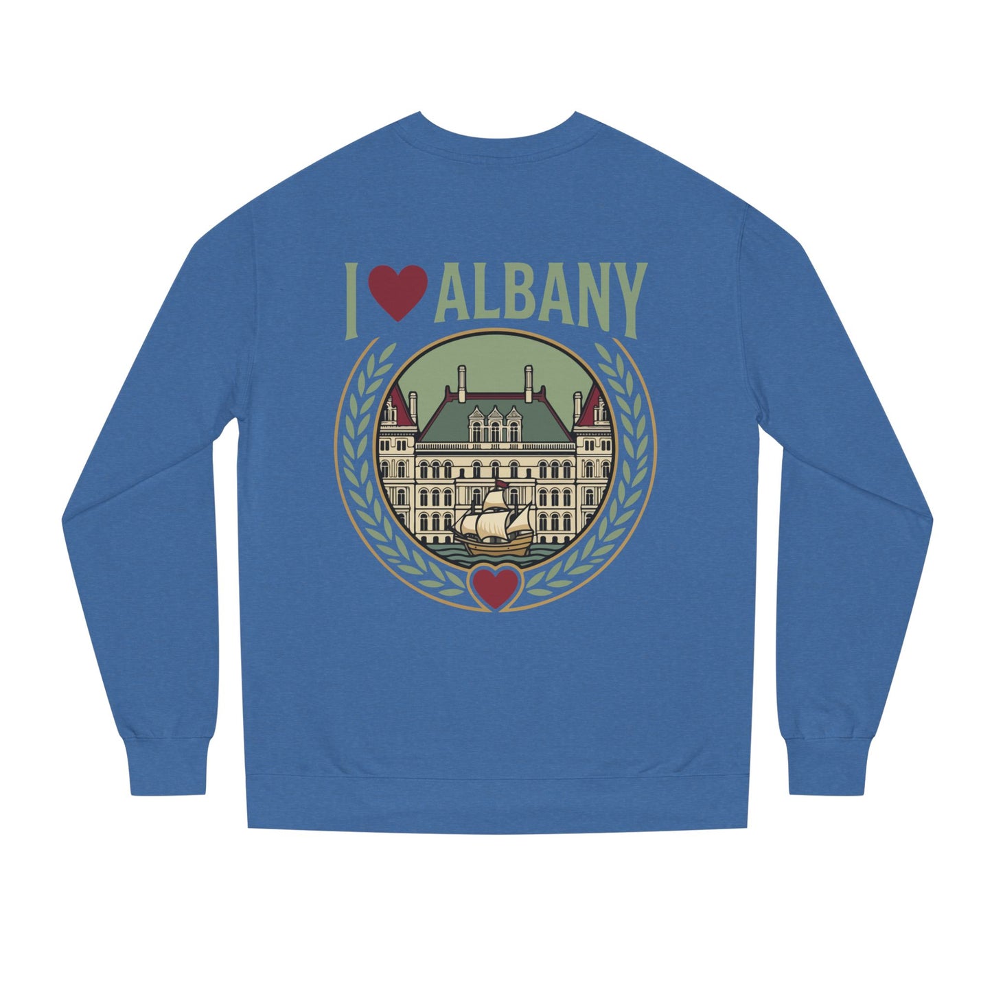 Albany Heart Crewneck Sweatshirt — I  Albany City Landmark Design