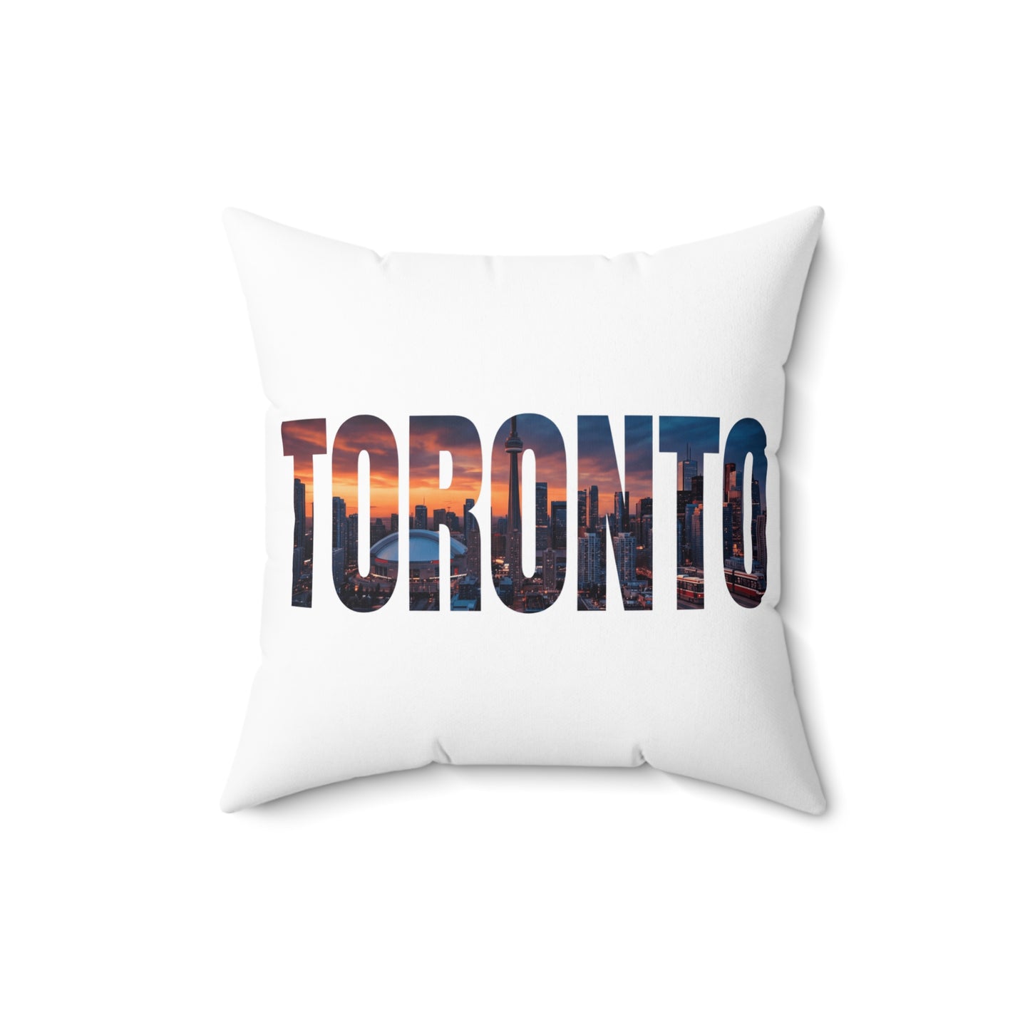 Toronto Skyline Throw Pillow — City Name Photo-Print Accent Pillow