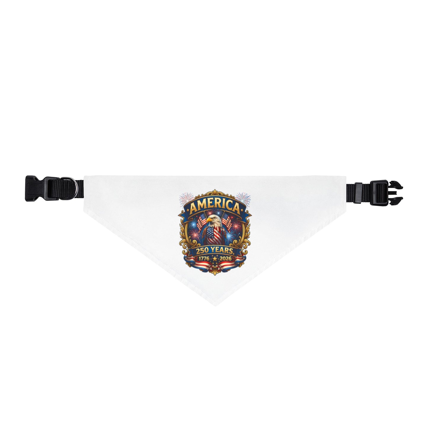 Clip-On Pet Bandana — Patriotic 'America The Beautiful' Dog Bandana Collar Attachment