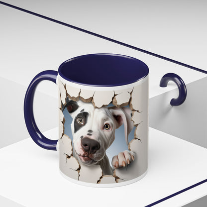 Pit Bull Peekaboo Accent Coffee Mug – Funny Dog Face Tear Design (11/15oz)