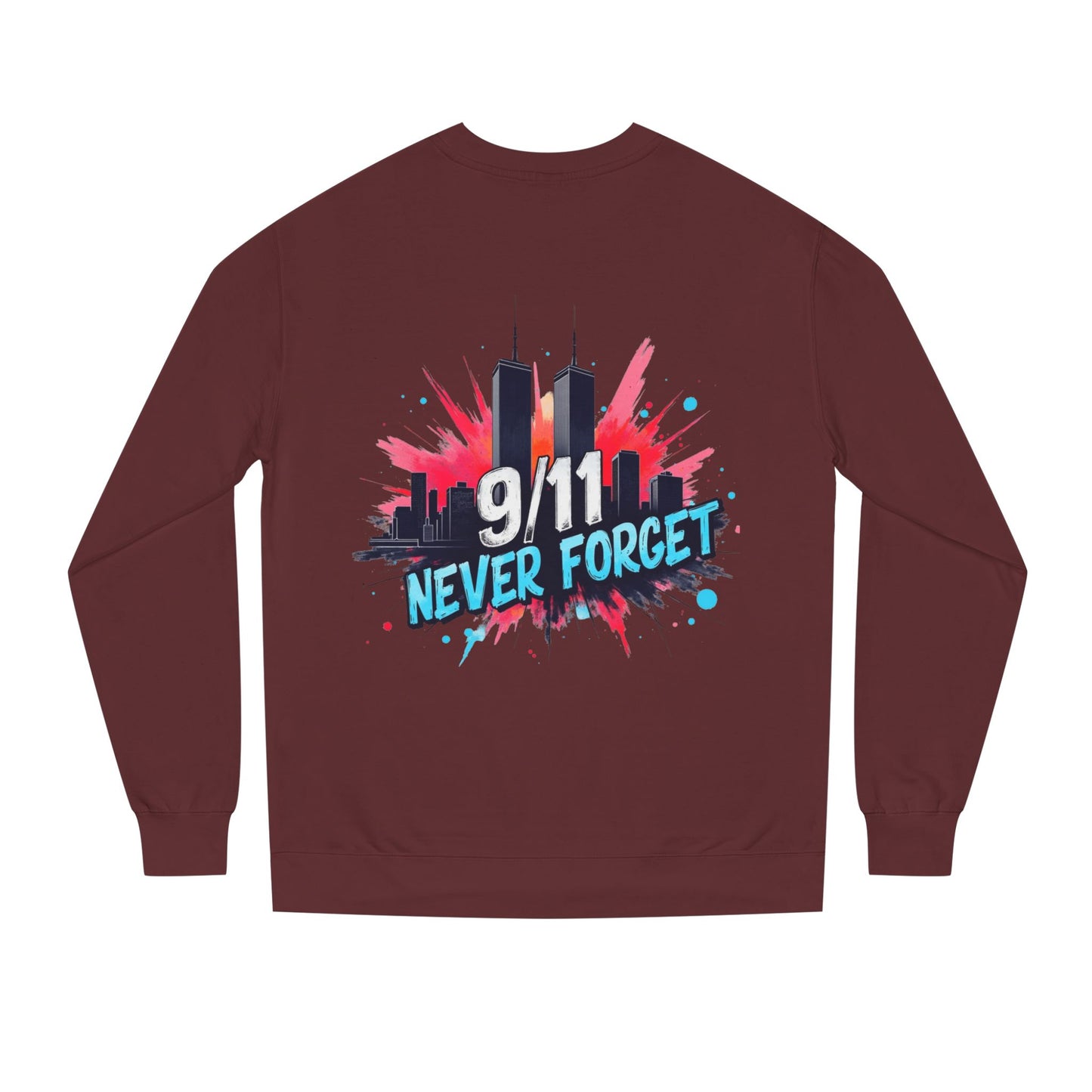 9/11 Never Forget Sweatshirt - Tribute Crewneck with Twin Towers Graphic