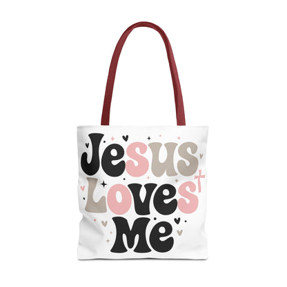 Jesus Loves Me Tote Bag - Faith-Inspired Christian Scripture Canvas Tote