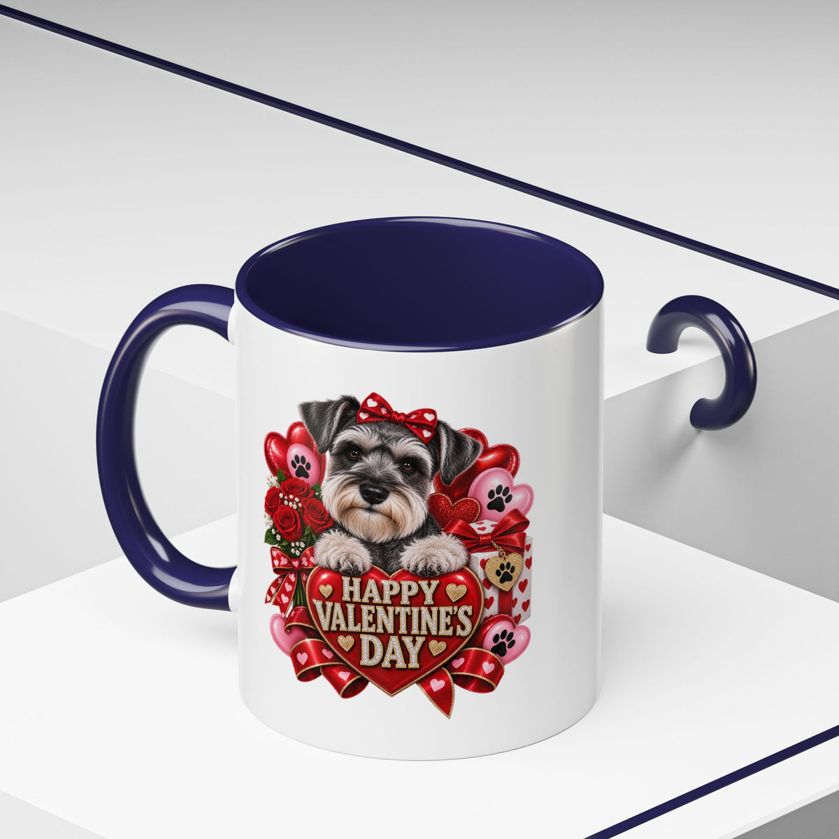 Valentine’s Day Dog Coffee Mug — "Happy Valentine’s Day" Accent Mug