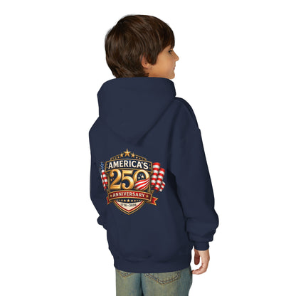 Youth Hoodie — "America's 250th Anniversary" Patriotic 1776-2026 Celebration Design
