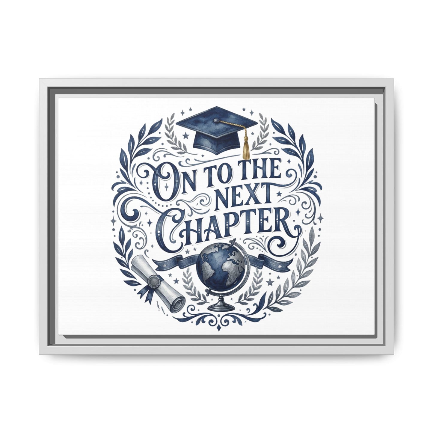 On to the Next Chapter Framed Canvas – Graduation Wall Art