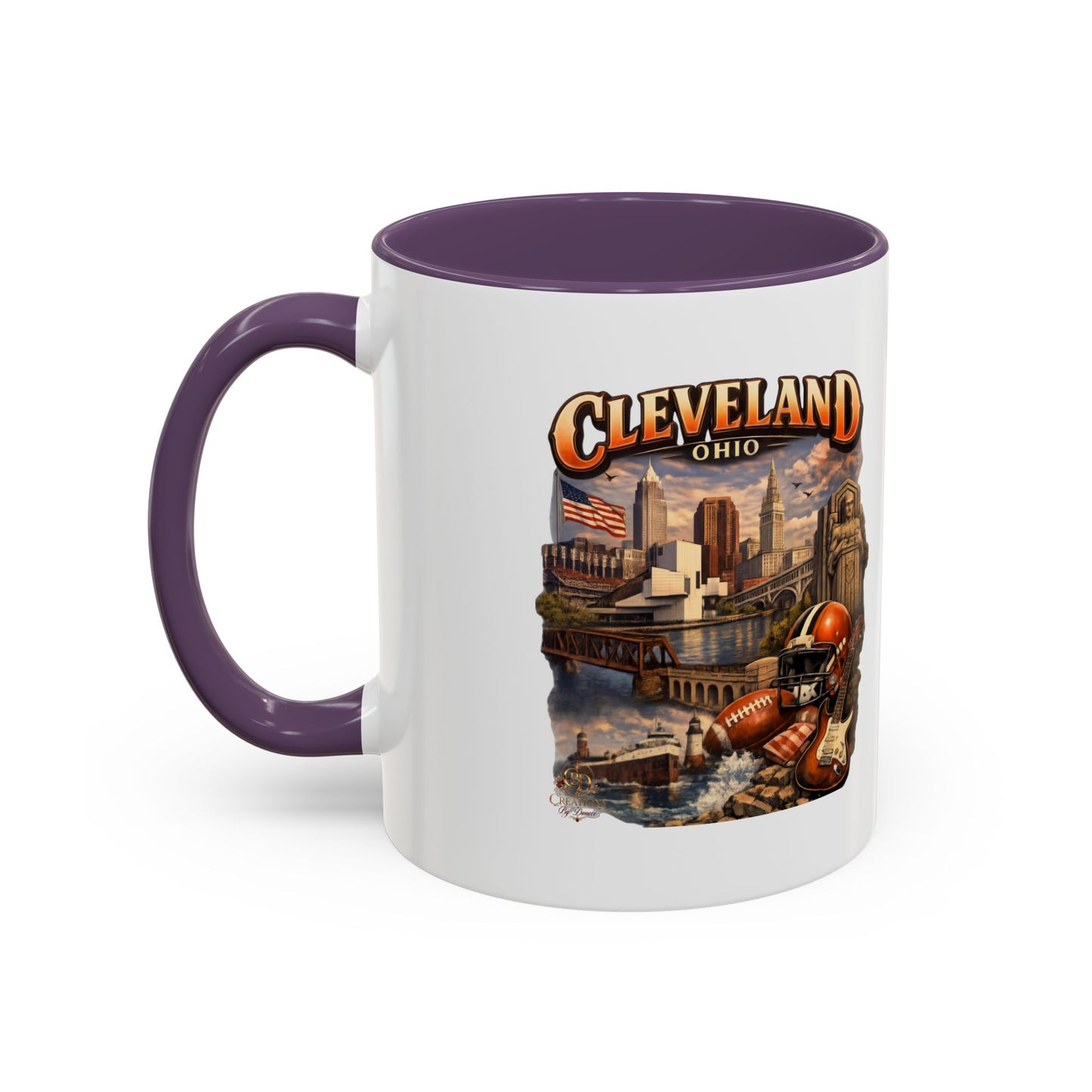 Cleveland Ohio Vintage Football Accent Coffee Mug (11/15oz)