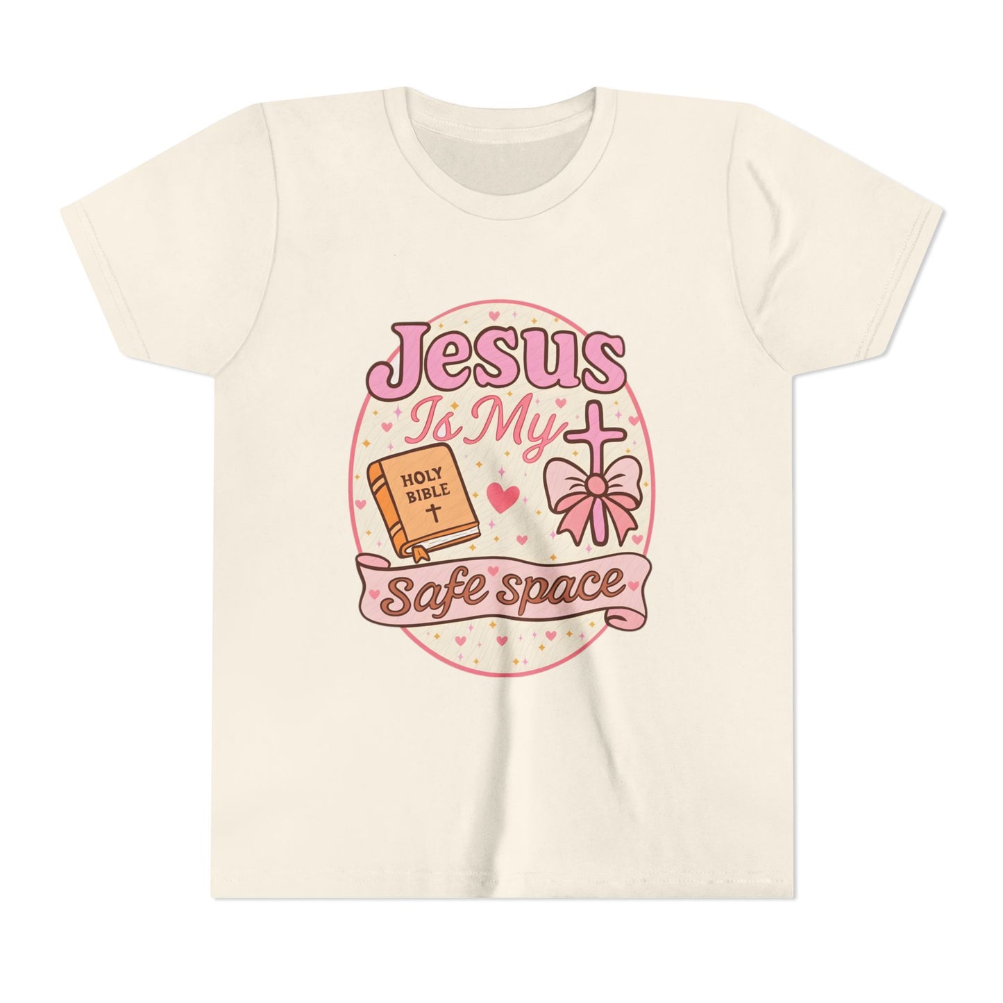 Youth Tee — "Jesus Is My Safe Space" Christian Kids T-Shirt