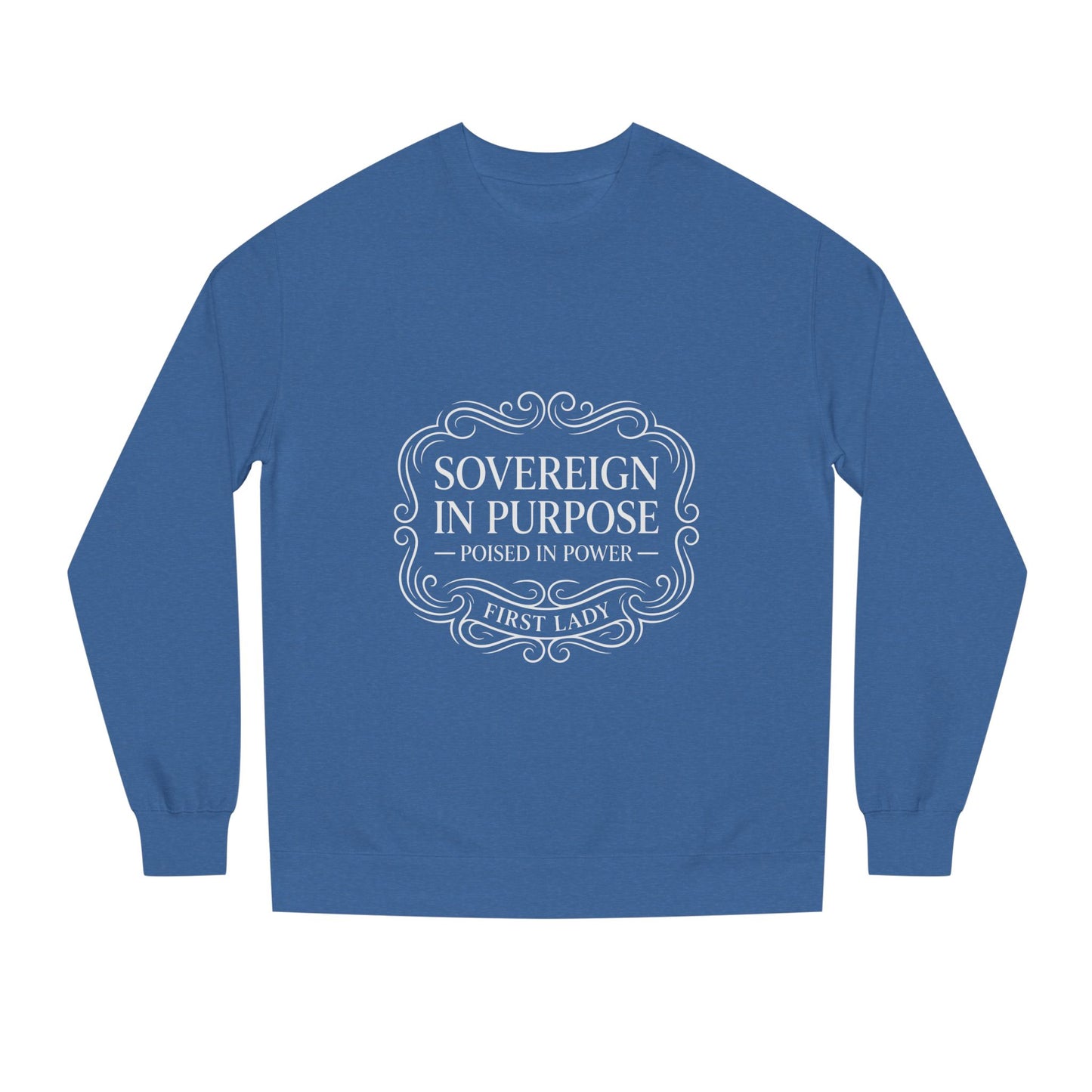 White Crewneck Sweatshirt — Subtle Embossed 'Nowhere to Be Found' Minimal Design