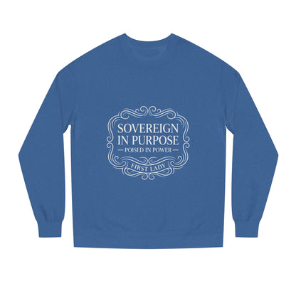 White Crewneck Sweatshirt — Subtle Embossed 'Nowhere to Be Found' Minimal Design