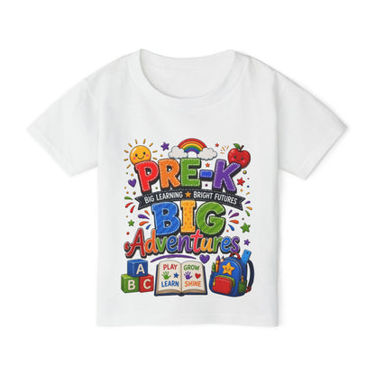 Pre-K Big Adventures Toddler T-Shirt — Bright Back-to-School Preschool Shirt