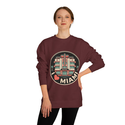 Miami Art Deco Sweatshirt — I Love Miami Vintage Hotel Crewneck